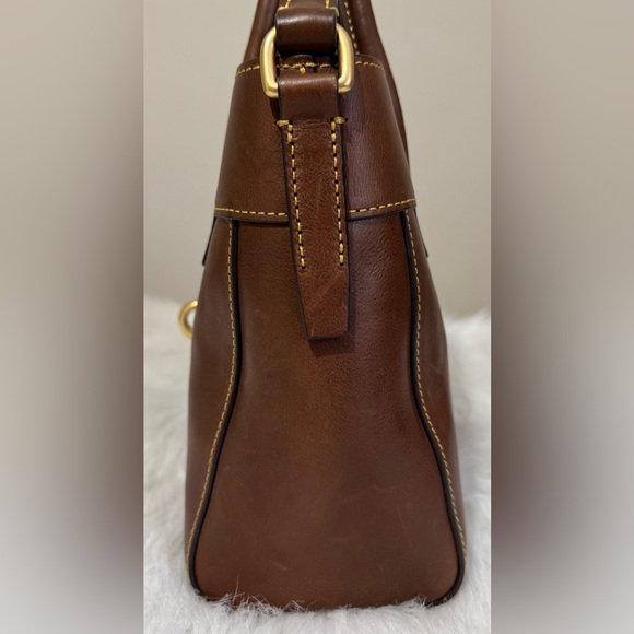 Dooney & Bourke Florentine Amelie Tote Leather Crossbody Satchel Chestnut EUC - Picture 6 of 16